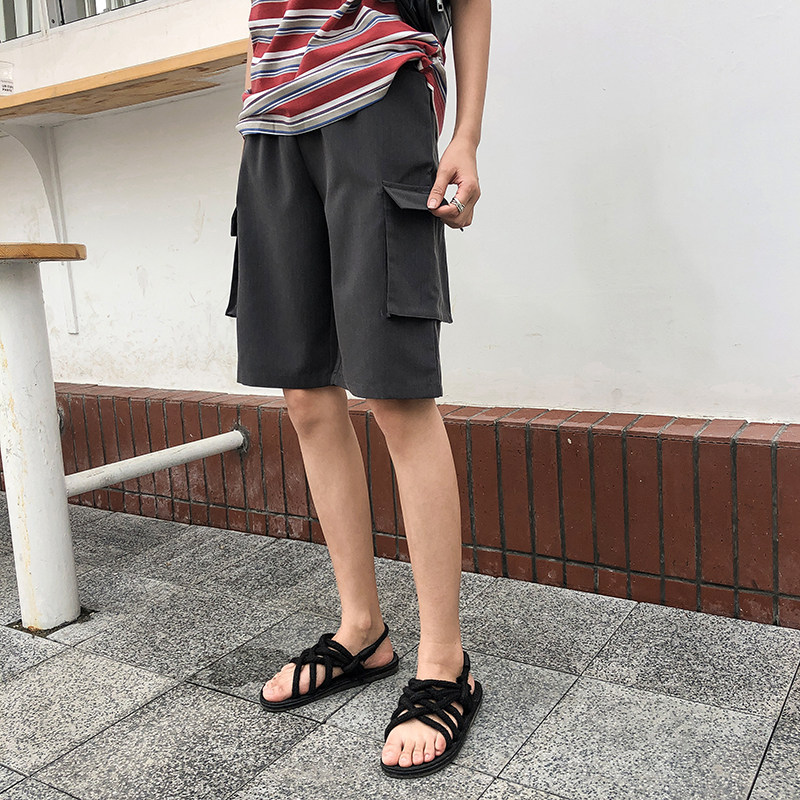 工装五分裤中性风夏季百搭松紧腰休闲裤