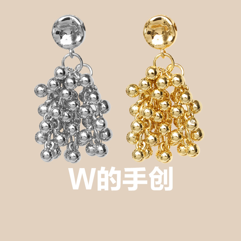 W的手创 瀑布流苏法式高级感金球复古蚊香盘耳夹冷淡风无耳洞耳钉,饰品/流行首饰/时尚饰品新,耳夹,淘宝优惠券,粉丝福利购,淘宝优惠卷