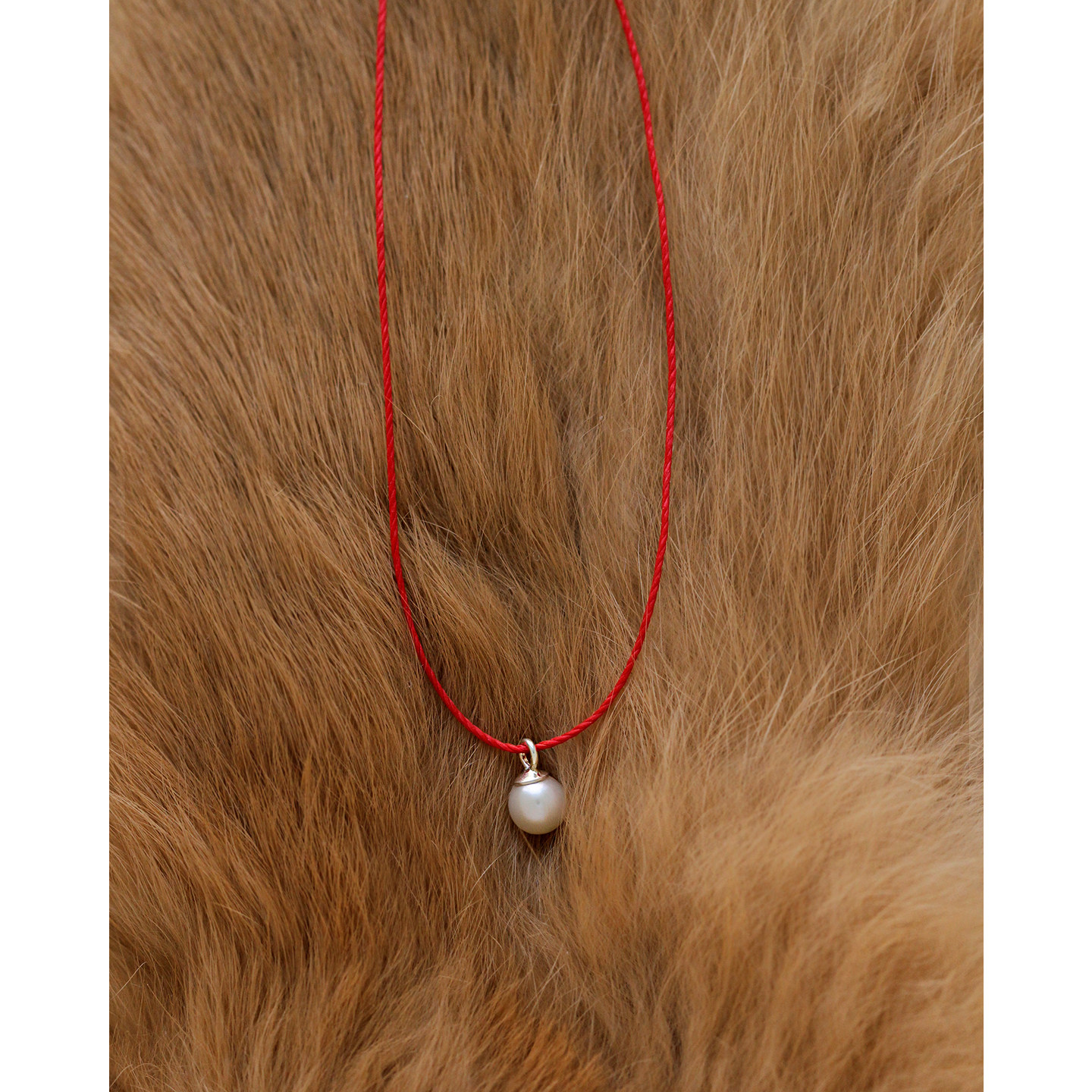 许愿红绳·S925银淡水强光珍珠·极细手工编织首饰幸运红绳项链
