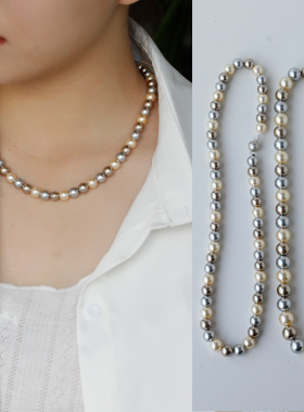 W的手创施家糖果混彩粉珍珠项链