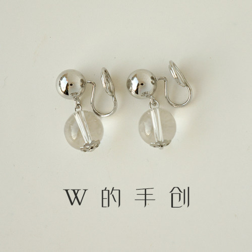 W的手创白水晶蚊香盘耳夹