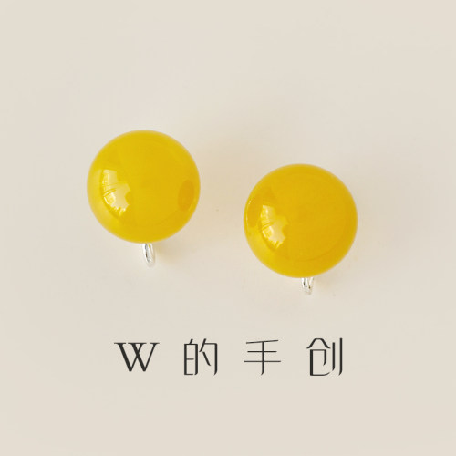 枇杷果黄玛瑙无耳洞耳夹百搭简约
