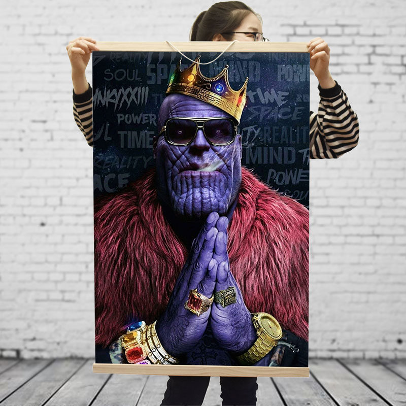 新品 微瞳超大尺寸漫威反派灭霸抖音耍酷社会ins风布海报挂画墙画