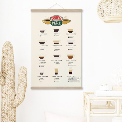 老友记中央咖啡馆海报central perk装饰画咖啡口味冲调方法挂画