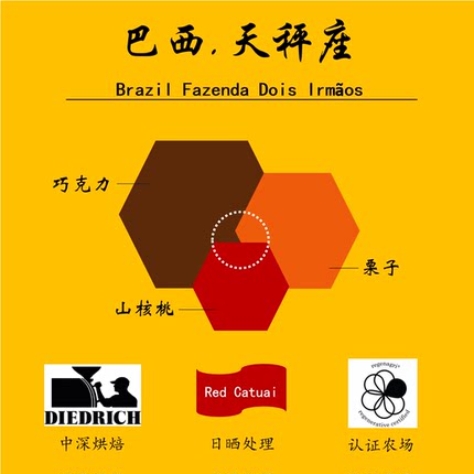 《天秤座》巴西双子庄园 红卡杜艾咖啡豆中深烘焙度 香软甜滑低酸