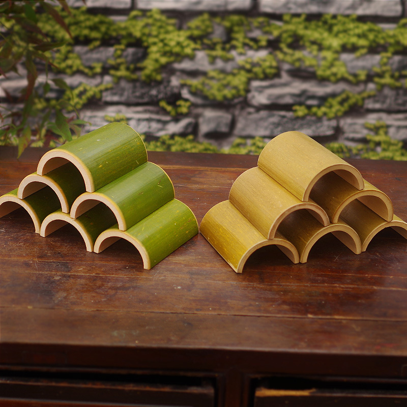 竹瓦竹片竹筒片火锅摆盘