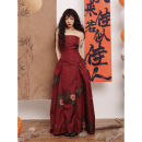 畔喜鱼一玄天新中式 国风印花连衣裙女气质重工收腰显瘦抹胸长裙子