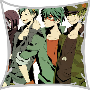 茶猫屋动漫周边HTF拟人欢乐树的朋友们死天王方形桃皮绒抱枕包邮