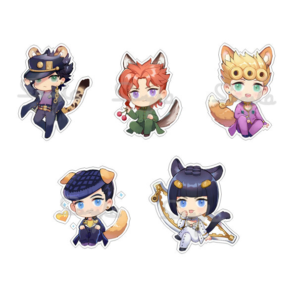 茶猫屋日本动漫周边jojo的奇妙冒险猫耳承太郎透明亚克力挂件现货