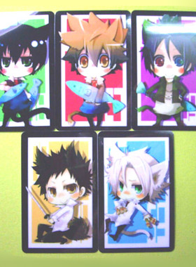 茶猫屋日本动漫周边Q版猫耳彭格列卡贴家庭教师REBORN覆膜卡贴