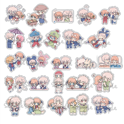 动漫游戏周边银魂Gintama坂田银时/神乐透明亚克力挂件全新满包邮