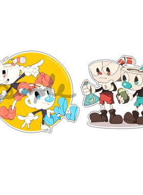 动漫游戏周边茶杯头CUPHEAD/MUGMAN透明亚克力挂件现货