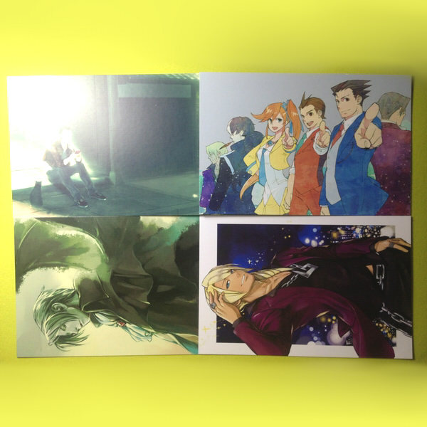 茶猫屋日本动漫周边逆转裁判王泥喜成步堂4枚入明信片留言卡包邮