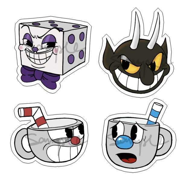 动漫游戏周边茶杯头/头像恶魔/骰子透明亚克力挂件现货满包邮