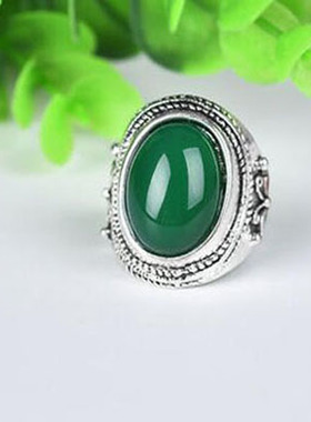 景泰蓝玉髓蛋形镶嵌戒指新款包邮