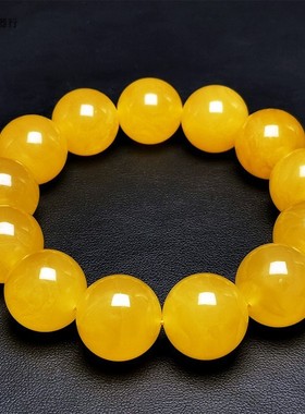 男女手串蜜蜡手串鸡油黄单圈手链
