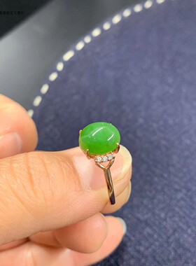 天然和田碧玉戒指女款s925银