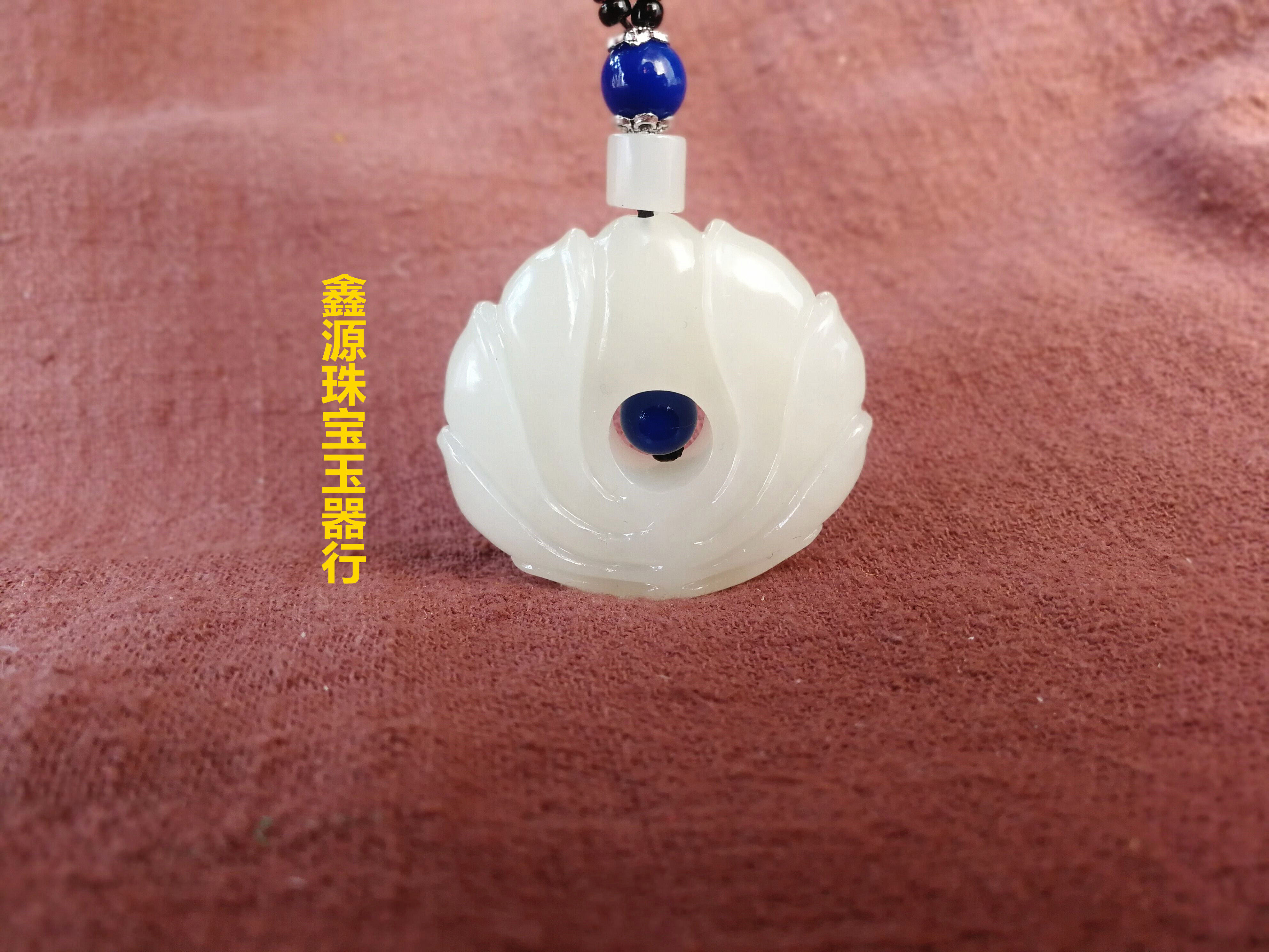 白玉莲花毛衣链现货吊坠新款包邮