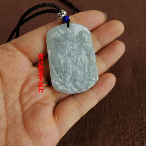 虎虎生威翡翠精雕证书上山虎包邮