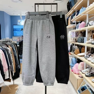 120-160码 潮款儿童秋冬款加绒卫裤舒适保暖宽松百搭男女童运动裤