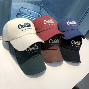 帽子女春夏季 大字母Create青年男女棒球帽街頭遮陽(yáng)鴨舌帽 百搭時(shí)尚