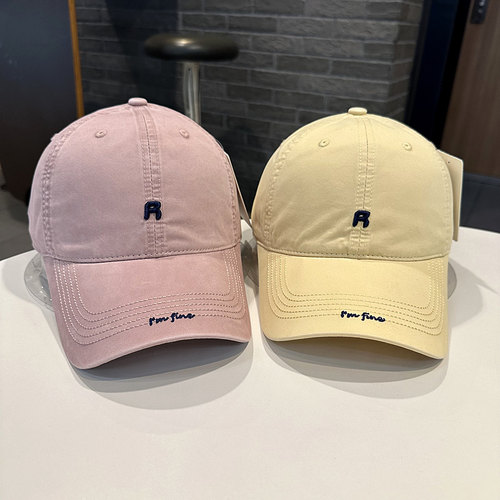 小R字母纯棉水洗棒球帽