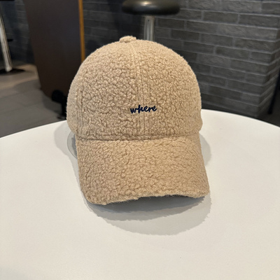 青年韩版羊羔绒街头保暖棒球帽