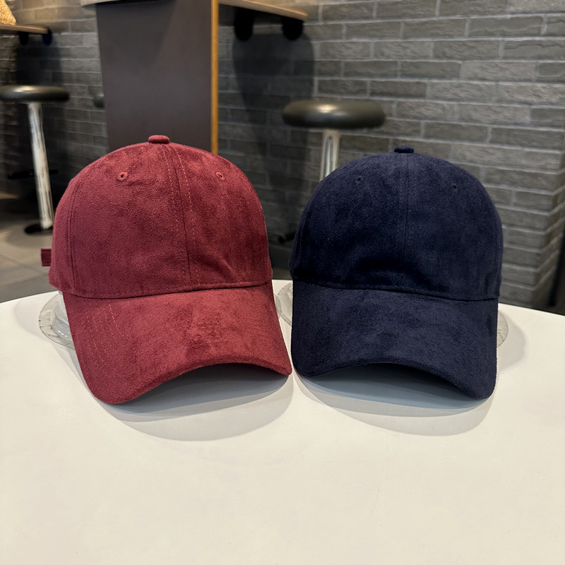 韩版休闲出游光板麂皮绒棒球帽