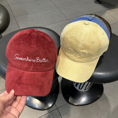 灯芯绒棒球帽街头百搭男女秋冬