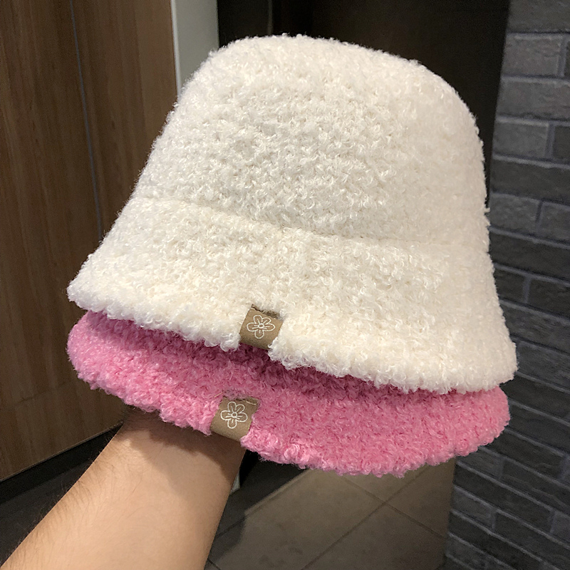 羊羔绒盆帽街头百搭甜美可爱女