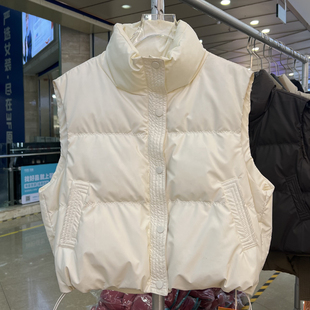 2025新款立领免洗pu皮羽绒马甲短款女小个子时尚外搭加厚保暖背心