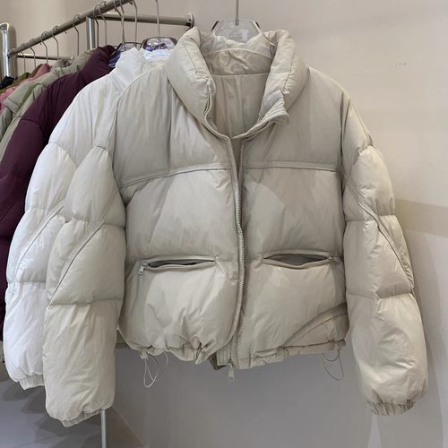 韩版尼丝纺短款立领面包服