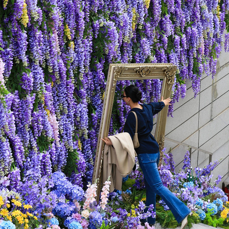仿真紫藤花高逼真豆花串装饰假花