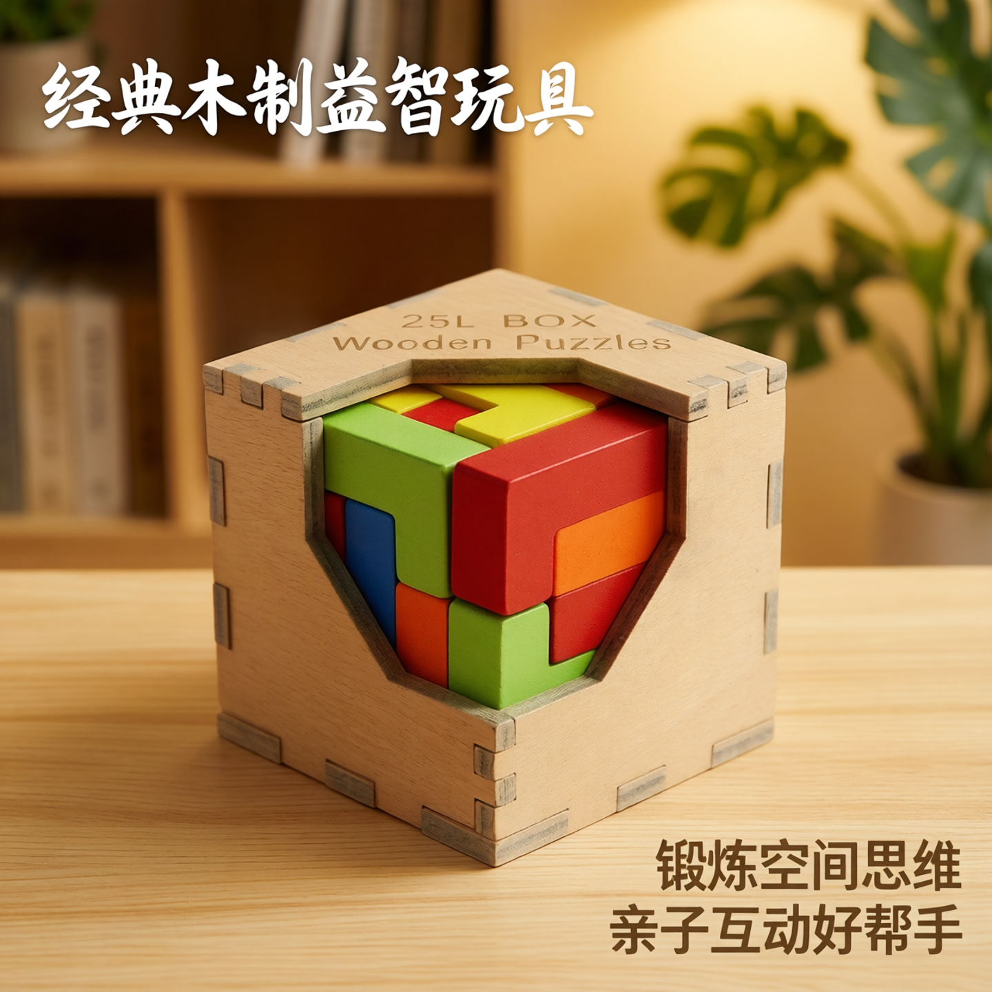 木制魔盒鲁班锁立方块组合拼搭积木儿童益智力烧脑索玛潘多拉魔斗