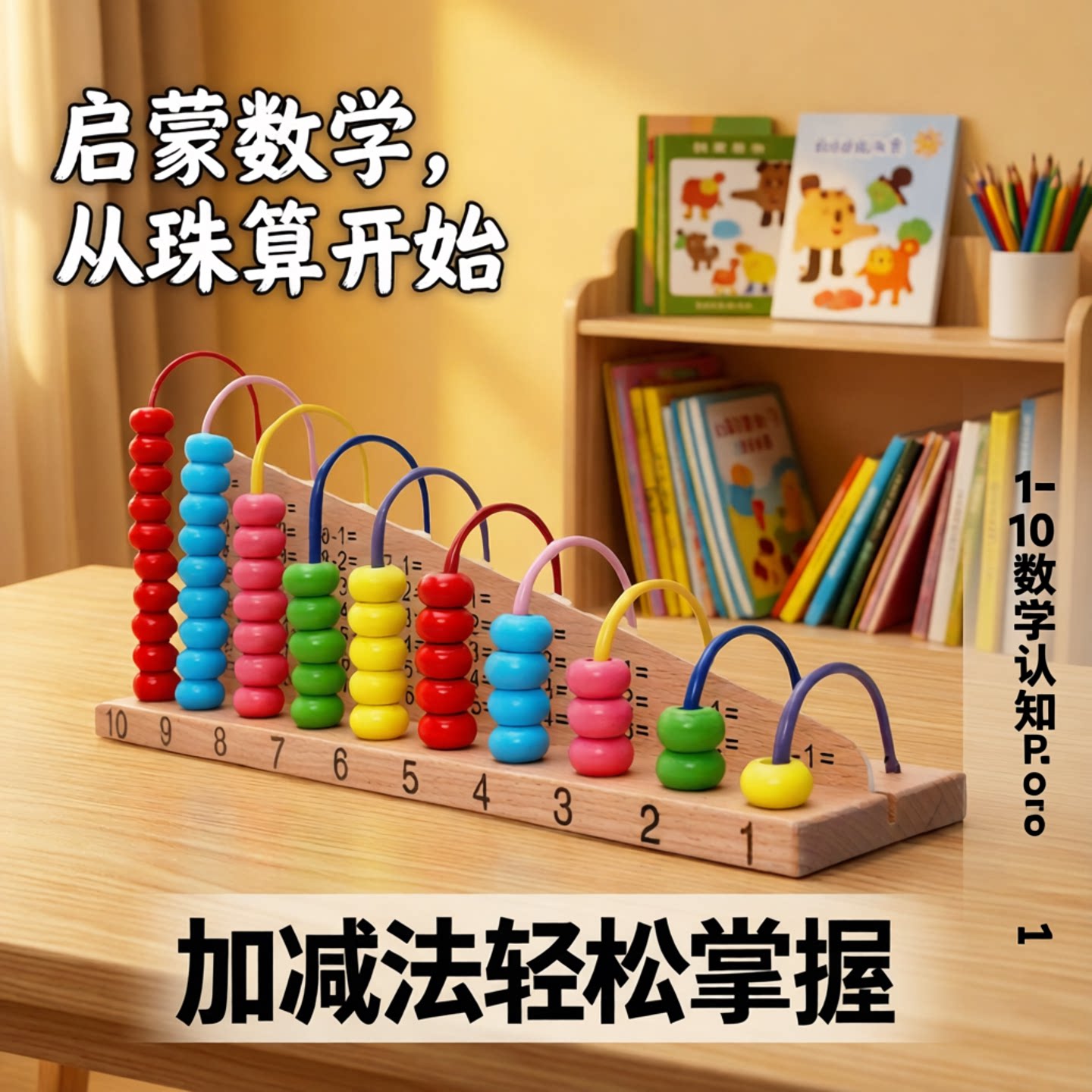 计数器儿童小学一年级珠算盘架数学教具益智幼儿园加减法算术玩具
