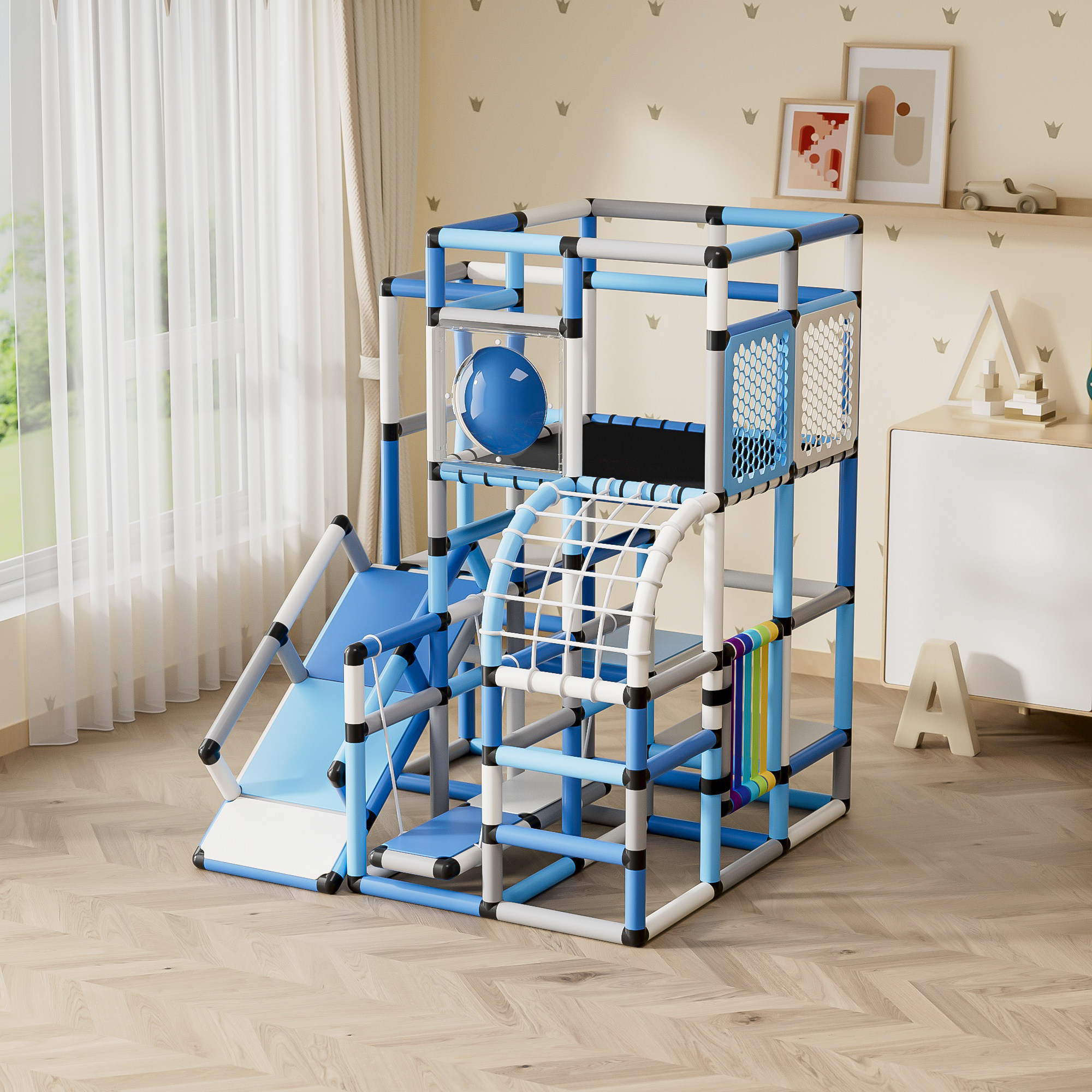 艾亚儿童百变攀爬架室内家庭婴幼儿宝宝滑梯多功能组合感统玩具