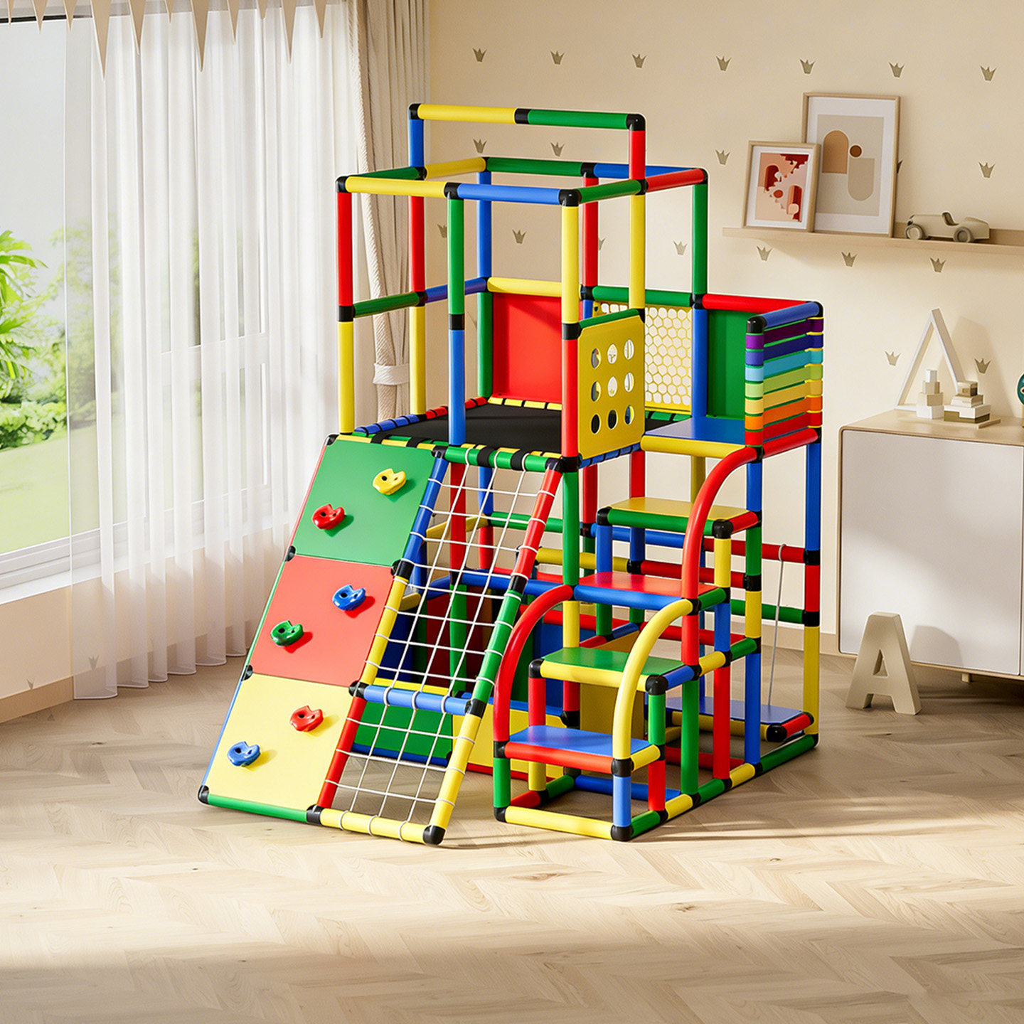 艾亚儿童百变攀爬架室内滑梯宝宝小户型家庭婴幼儿多功能组合玩具