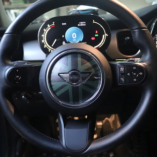 适用于宝马MINI方向盘贴cooper 饰贴 F56F55F57汽车皮革内饰装