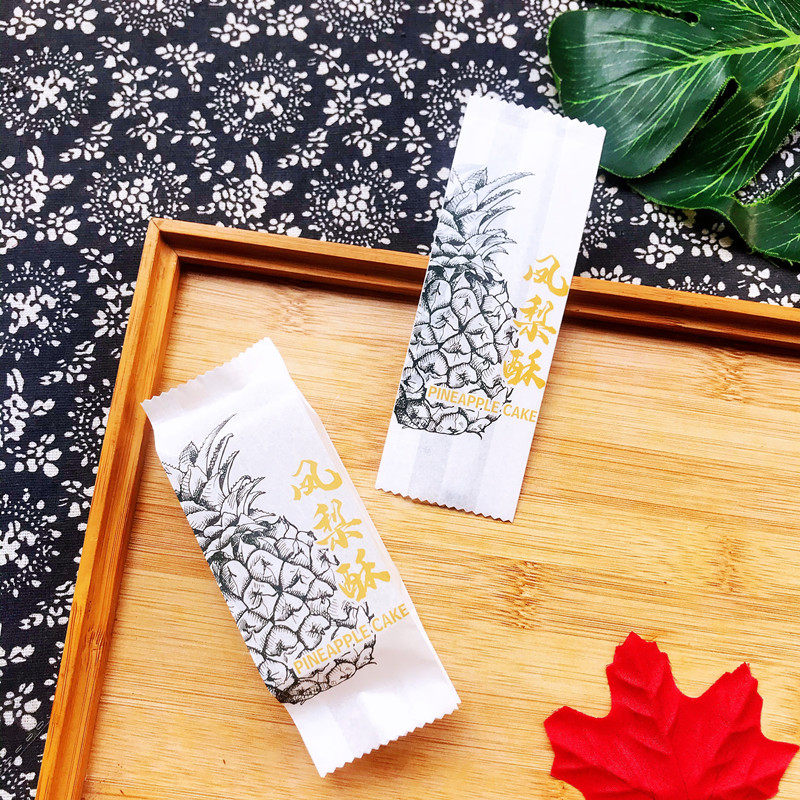 凤梨酥包装袋棉纸袋台湾糕点饼干棉纸包装袋烘焙纸袋100只装