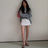 LILUSHOP a字包臀短裙 时尚 百搭简约全棉纯色半身裙女2025夏季 新款