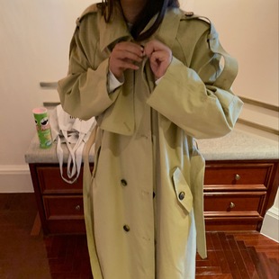 LILUSHOP气质高品质慵懒感秋季风衣外套女时尚百搭腰带中长款大衣