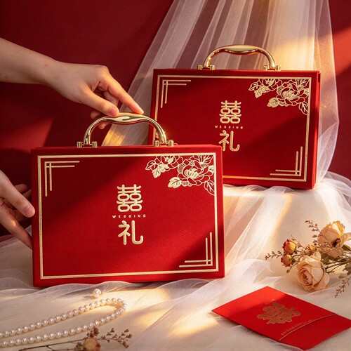 彩礼钱盒子订婚彩礼箱现金彩礼盒结婚提亲10万20万聘金礼金盒箱子