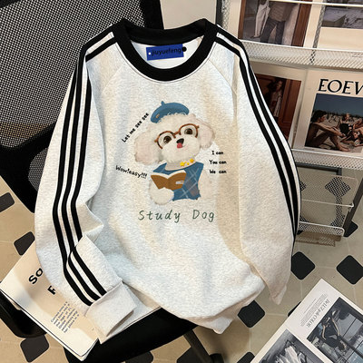 纯棉美式重磅春秋款圆领卫衣男款