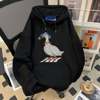 纯棉秋冬加绒加厚连帽卫衣男生潮