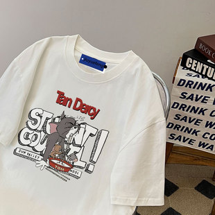 美式 印花潮牌纯棉高街休闲半袖 重磅短袖 潮流夏季 T恤男款 2025新款