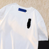 2025新款 印花T恤宽松透气休闲体恤上衣ins 上衣服纯棉短袖 夏季 男款