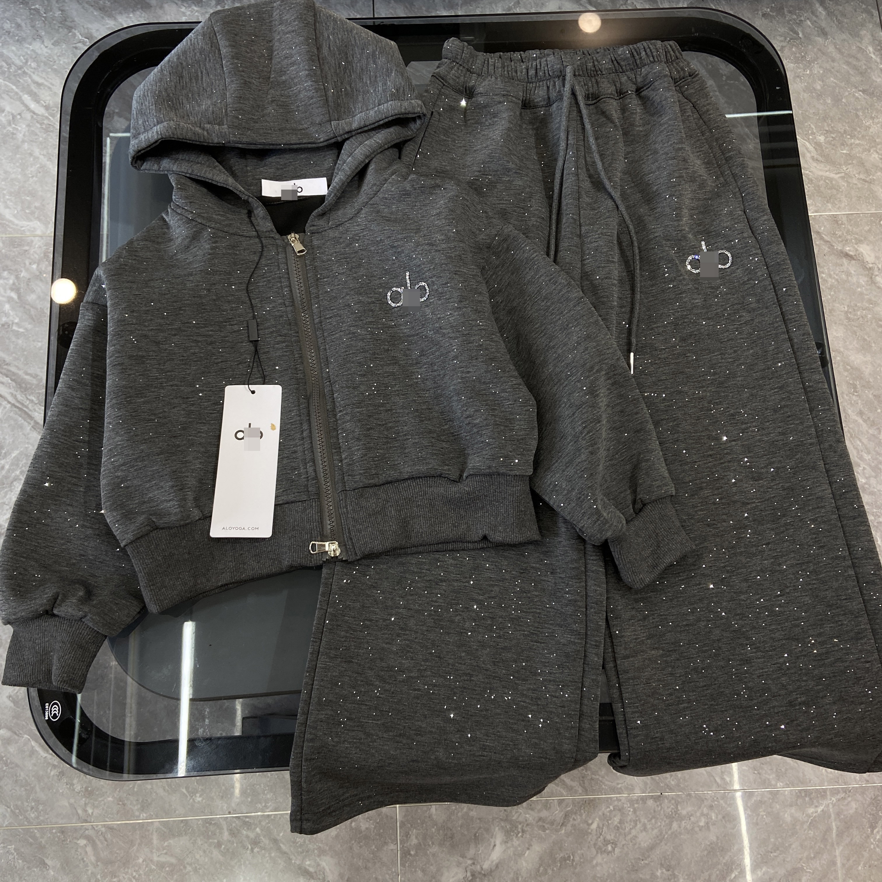 秋冬款女孩连帽长袖卫衣长裤套装