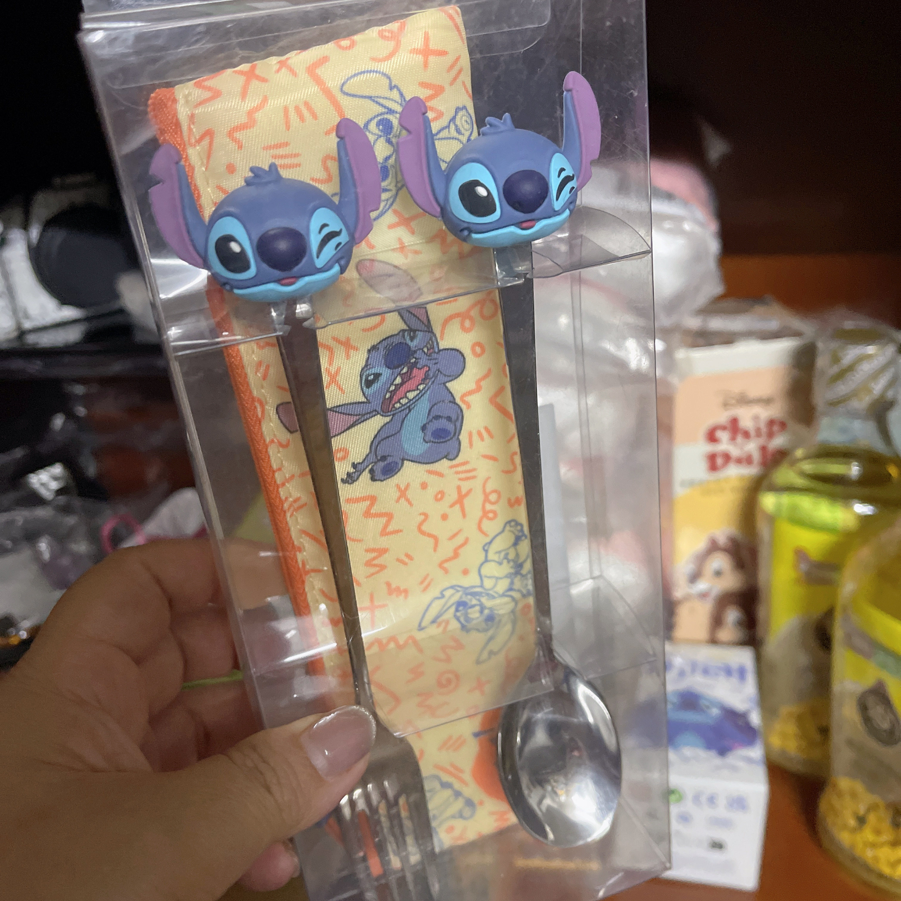 香港711现货史迪奇奇蒂蒂唐老鸭吃饭勺叉子儿童
