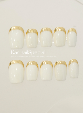 「赫本项链」纯手工白色美甲秋冬温柔显白2025年新款成品穿戴甲