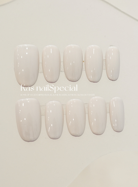 「白月光」纯手工裸色背面红色2025年新款高级感纯欲美甲穿戴甲